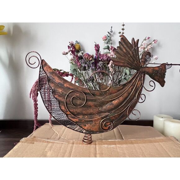 Southern Living at Home Metal Copper-tone Gabriel Angel Tree Topper - Picture 2 of 3